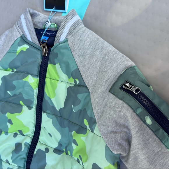 NWT Andy & Evan Kids Cotton Jersey Quilted Camo Puff Jacket - Picture 3 of 8
